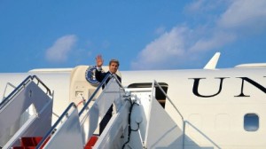 Secretary of State Kerry departs for Europe. (State Department photo)
