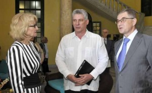 Chistova, Diaz-Canel and Mikhail L. Kamynin, the Russian Ambassador to Cuba.