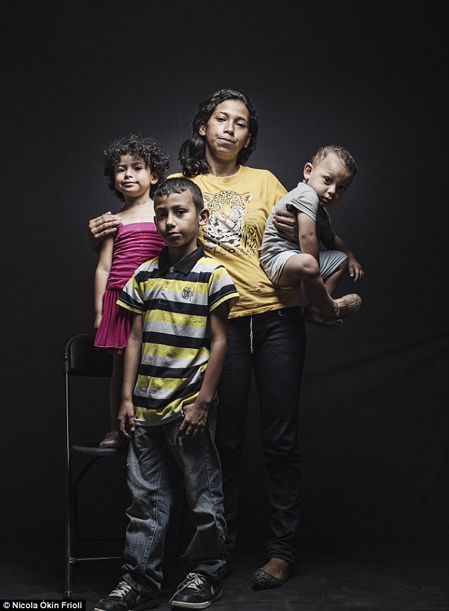 Escaping: Wendy fled from Honduras with her three children (Jared of 18 months, Jazmin of 3 years, and Eduardo of 8) because of the attempted murder she suffered by her husband