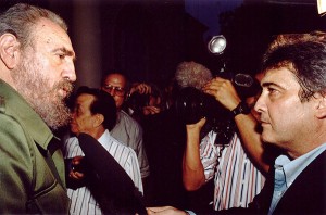 Then 68-year-old Fidel Castro should up alone at the scene of the protests. Photo: Alejandro Ernesto