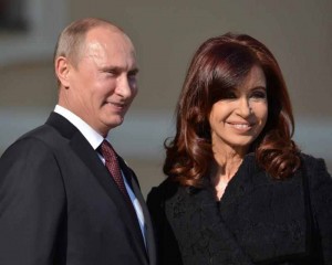 Russia's Putin and Argentina's Fernandez de Kirchner during a recent meeting. Argentina's Meat Industry Chamber announced that it has begun talks with Moscow on the increased exportation of beef.