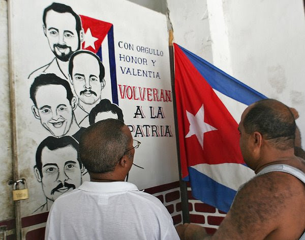 A poster in Havana of the Cuban Five, in August 2005. 