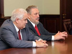Cuban ambassador to Russia Emilio Losada García with Castro Díaz-Balart.