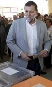 Mariano Rajoy, leader of the Popular Party, voting.