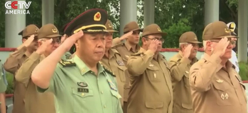 Gen. Fan Changlong in Havana on Monday (June 15). At right is Gen. Alvaro López Miera, Cuba's Deputy Defense Minister. 