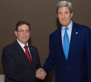 John Kerry and Cuban Foreign Minister Bruno Rodríguez in Panama on April 10 for the Summit of the Americas.