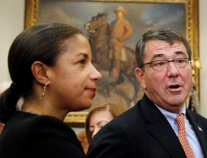 White House advisor Susan Rice and Defense Secretary Ash Carter.