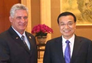 Díaz-Canel and Chinese Prime Minister Li Keqiang in Beijing on Sept. 2.