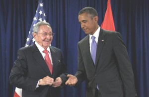 Presidents Raúl Castro and Barack Obama.