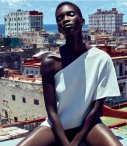 Model Achok Majak posing in Havana.