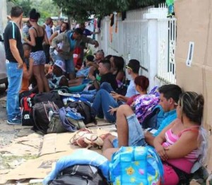 Cuban migrants in Costa Rica. 