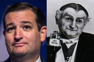 Does he or doesn't he? Ted Cruz could play Grampa Munster.