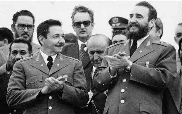 Raúl and Fidel Castro at the First Party Congress in December 1975.