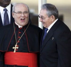 Cardinal Ortega with Cuban President Raúl Castro.