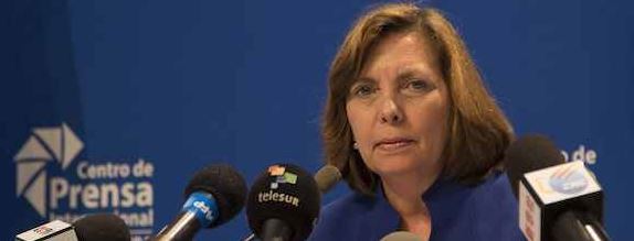 Josefina Vidal at news conference May 16 in Havana.